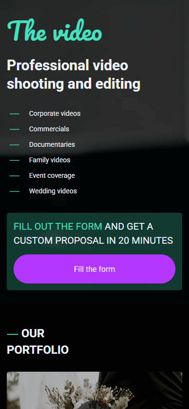 A video production studio link tree template