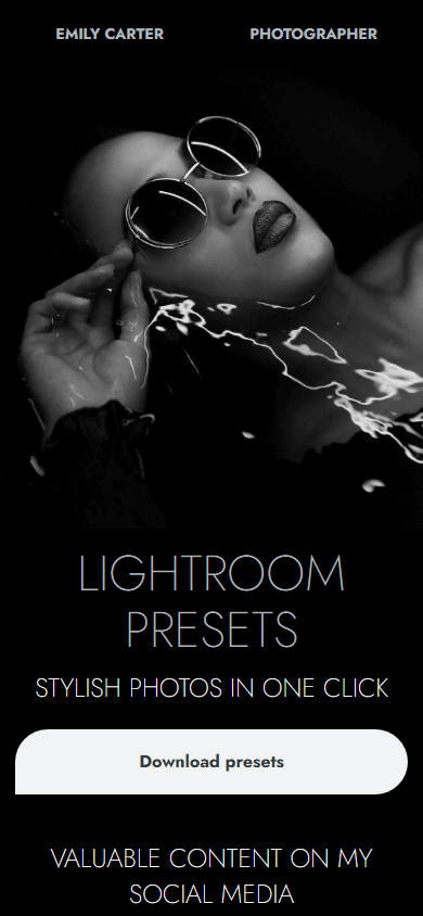 A link tree template for creating a portfolio page