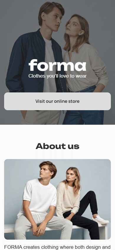 A clothing store link tree template for the young fashion store