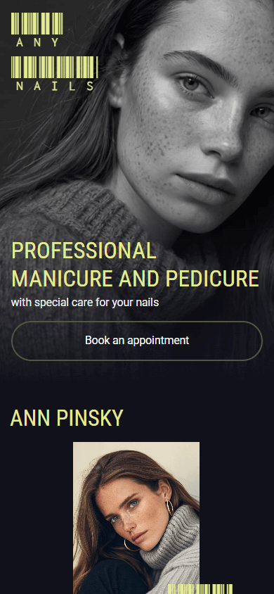 A small business link tree template for the nail studio