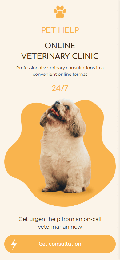 Veterinary clinic’s page built with Taplink, a website similar to Carrd