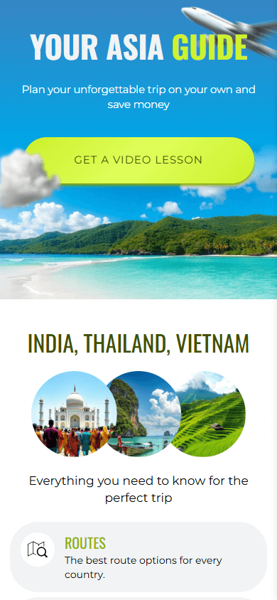 A link tree template for the travel guide business