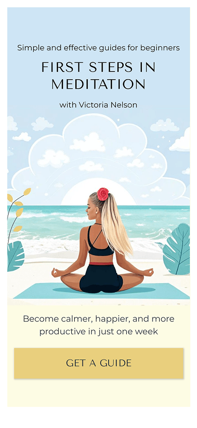 Top section of the guide seller’s Milkshake-style website promoting meditation guides