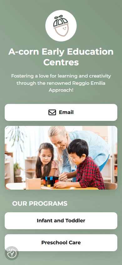 Shor.by-built bio link page displaying a profile image, text, buttons, and an image