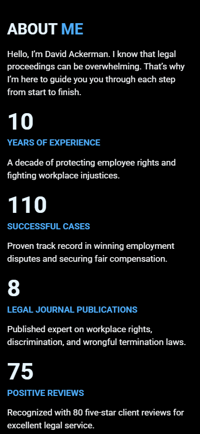 Middle of the Taplink link in bio page for lawyers that displays headlines, text, and a list