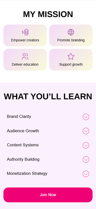 Bottom of the advertising specialist’s website built with Taplink