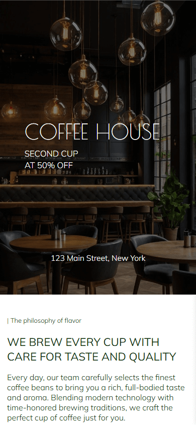 A coffee bar link tree template