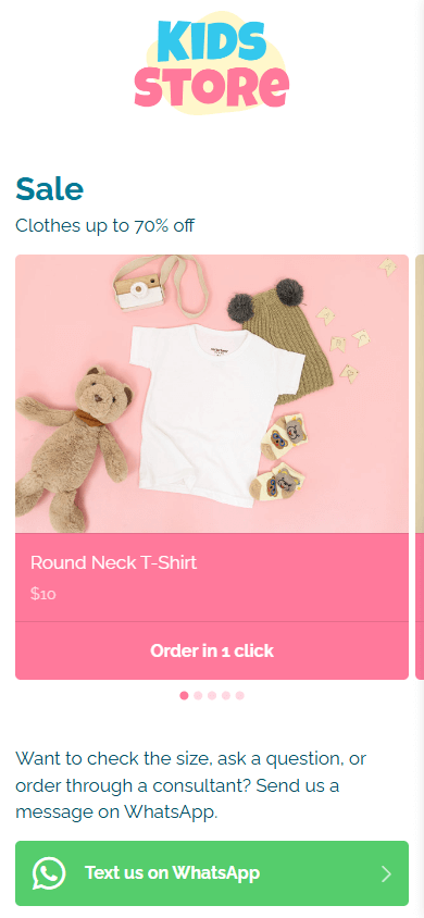 A template for the children’s clothing store link tree