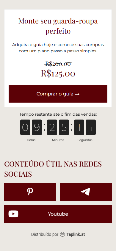 Parte inferior do exemplo da página da criadora do guia