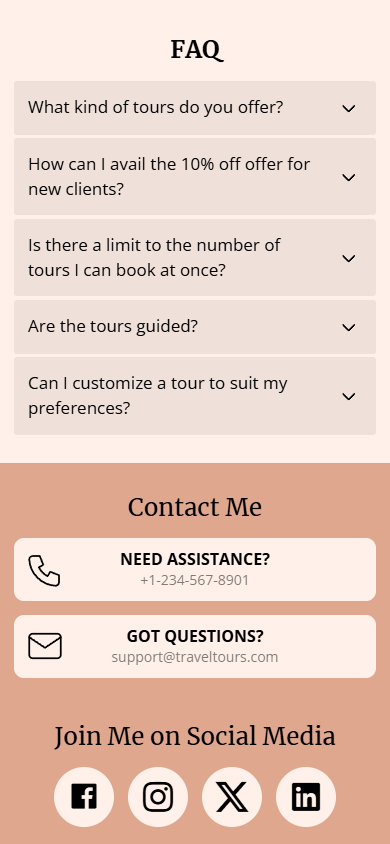 The bottom of the link tree created with Taplink’s built-in AI