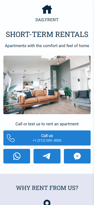 A link tree template for the home rental business