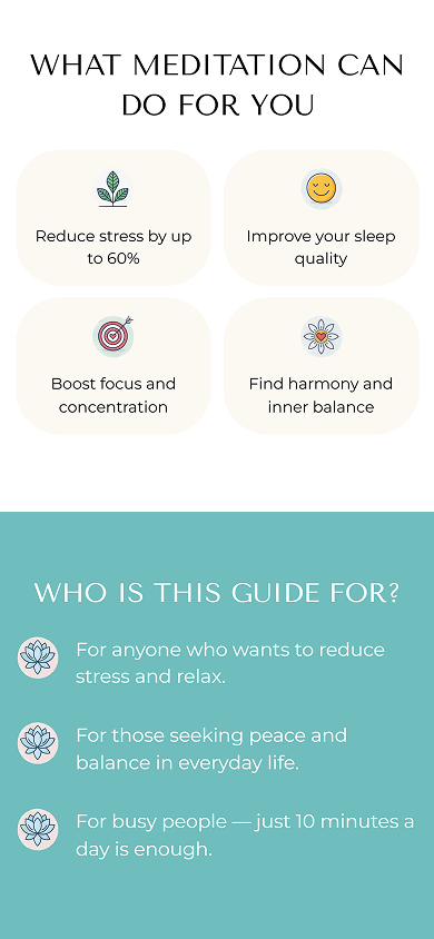 Middle section of the meditation coach’s Beacons-style website created using Taplink